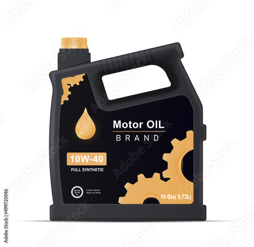 Machine engine oil. Maintenance of car or other vehicle, care of motor and equipment. Icons for car service, graphic elements for website. Drop and liquid, gear. Cartoon flat vector illustration
