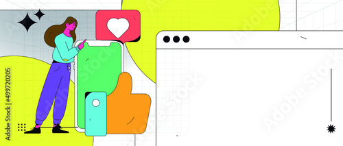 Virtual business concept business vector illustration
