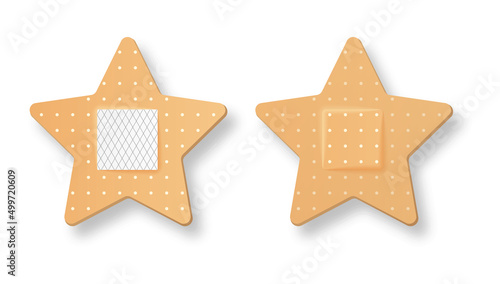 Set of plaster. Childrens special patches for skin care and callus control. Treatment of open wounds and emergency trauma care. Cartoon flat vector illustrations isolated on white background
