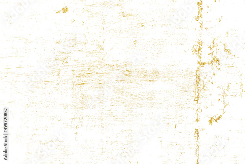 Grunge golden texture on white background. Sketch surface to create distressed effect. Overlay grain graphic design.