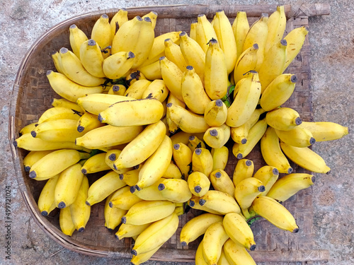 Bananas close-up. Selective focus.