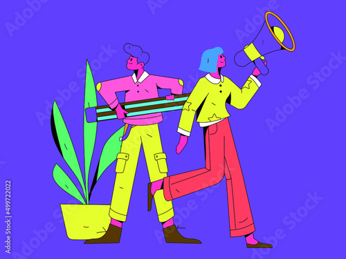 Campus recruitment character flat vector concept operation illustration

