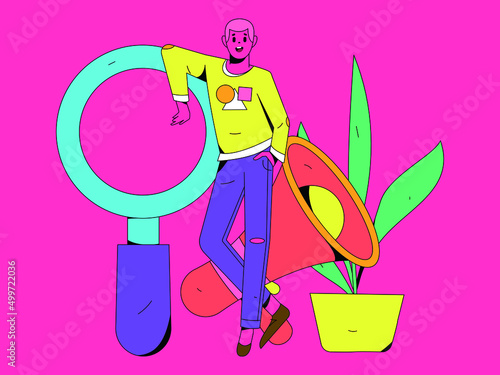 Campus recruitment character flat vector concept operation illustration
