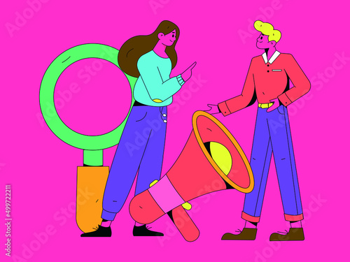 Campus recruitment character flat vector concept operation illustration
