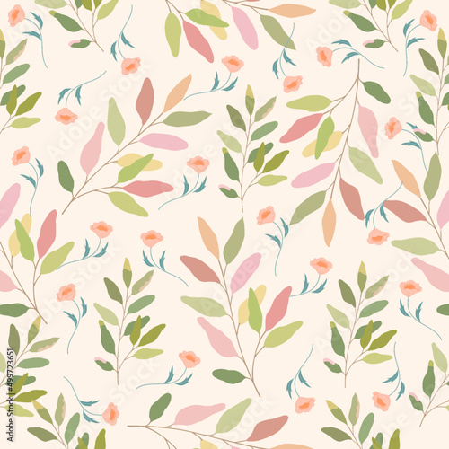 seamless floral pattern. flower and leaves pattern. colorful background.