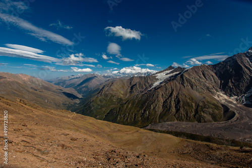 Landscapes of the mountains with blue sky Caucasus Russia