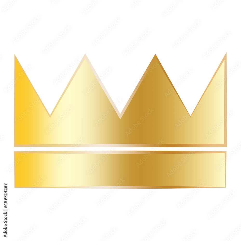 Flat golden crown in royal style. Luxury style. Logo symbol. Classic icon. Vector illustration. stock image. 