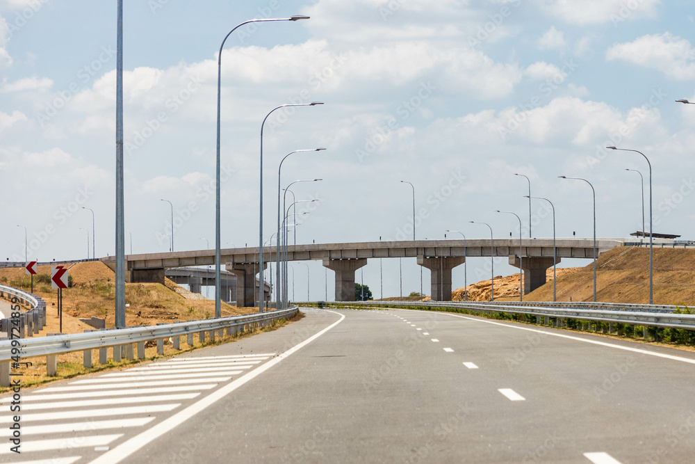 Newly built highway and overpass