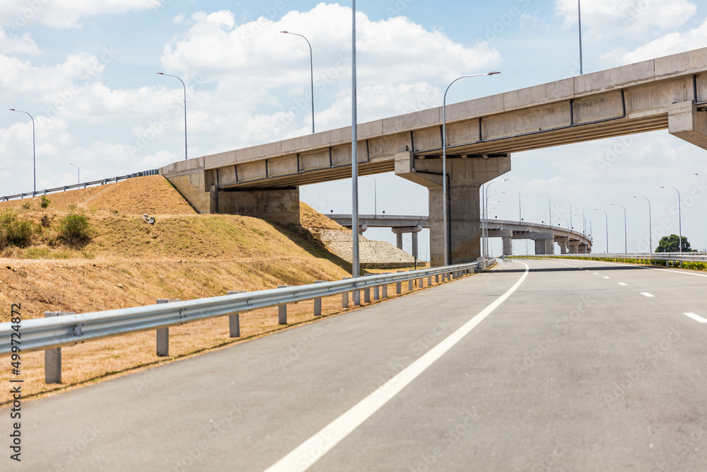 Newly built highway and overpass