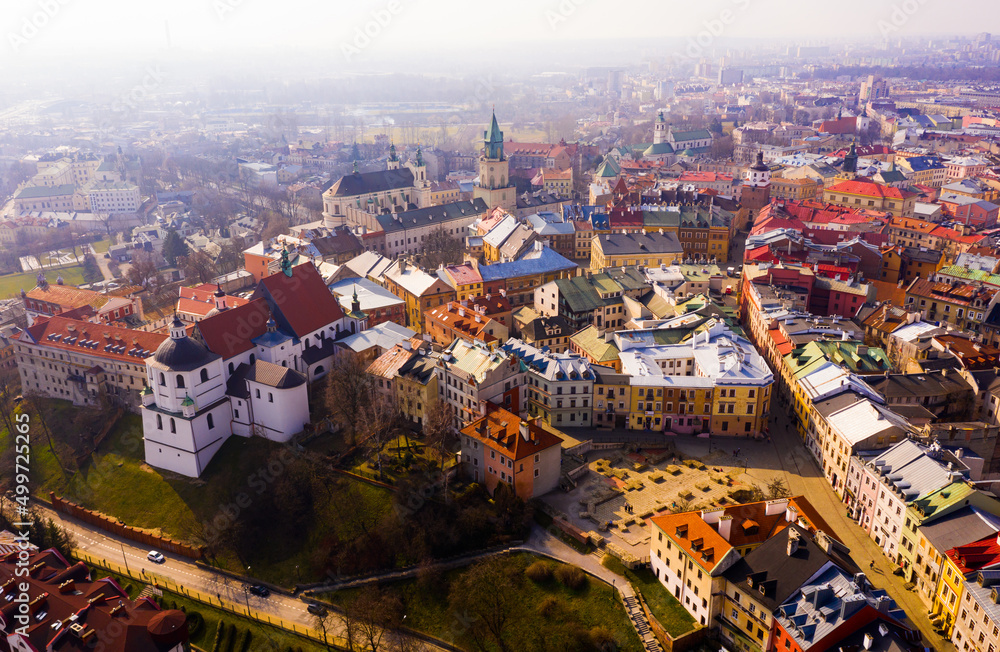 Aerial view on the city Lublin. Poland