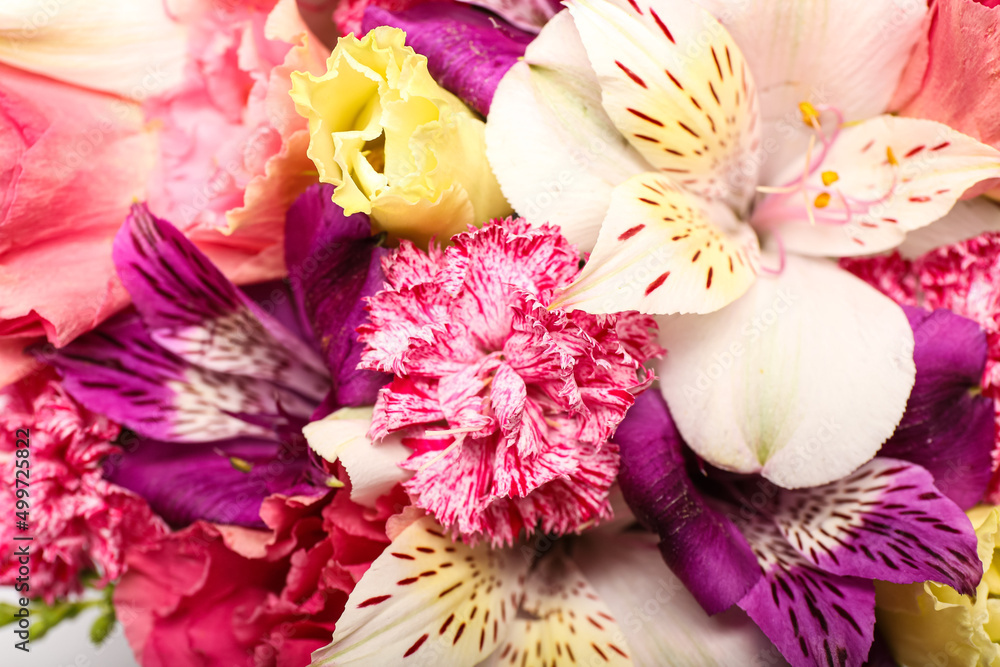 Many different flowers as background, closeup Many different flowers as background, closeup