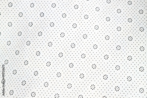 pattern and texture of white fabric floral pattern for background