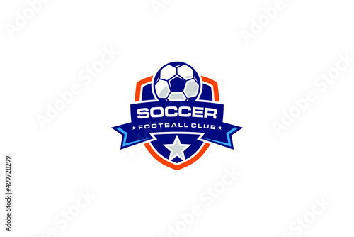 football illustration vector logo with beautiful protector