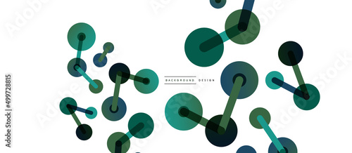 Abstract background. Round dots connected by lines. Trendy techno business template for wallpaper, banner, background or landing