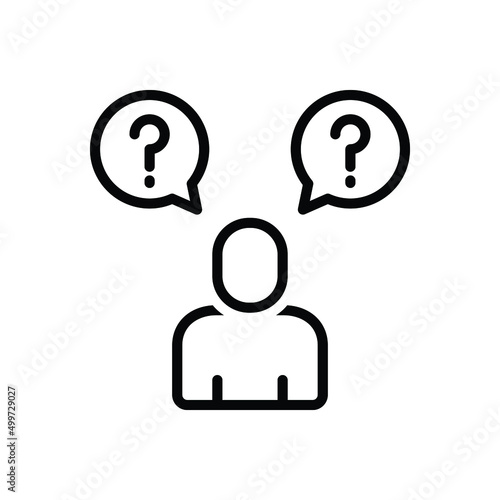 Black line icon for inquire