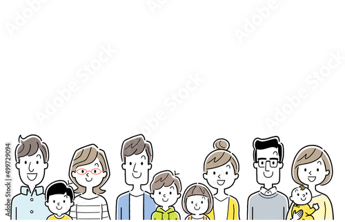 ベクターイラスト素材：家族、子育て世代、人々
