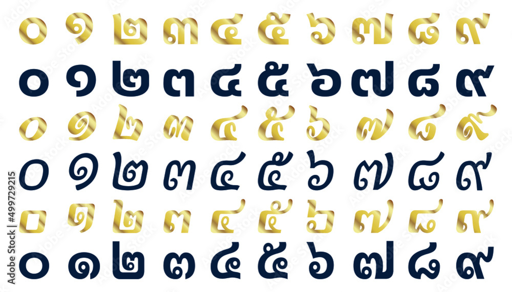 Logo text thailand alphabe Numbers 0-9 English translation.Illustration design idea and concept think creativity. Logo text thailand alphabe Numbers 0-9 English translation.Illustration design idea and concept think creativity.