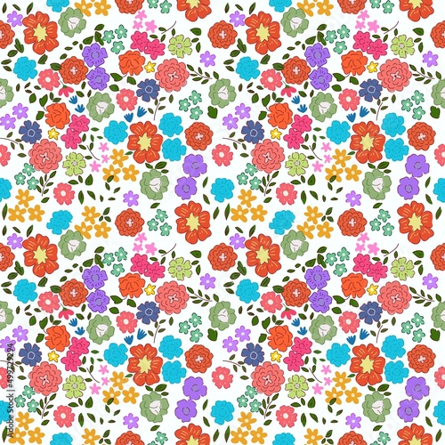Seamless floral pattern.Silhouette of flowers with branches, leaves and berries. Abstract roses, tender pastel colors. Perfect for cotton fabric, texture, paper, shawls.