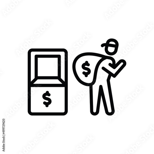 Black line icon for stolen