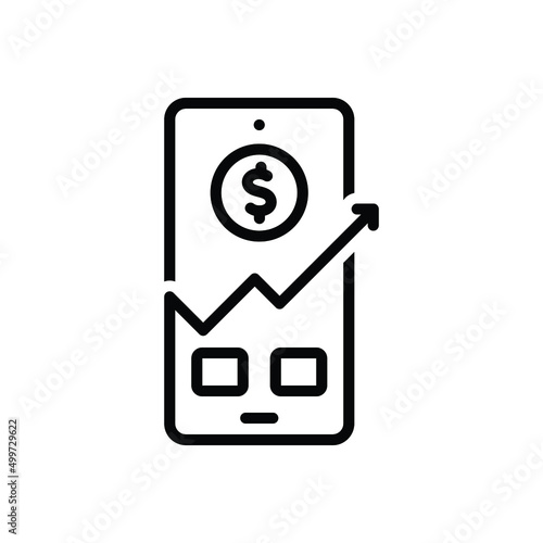 Black line icon for trader
