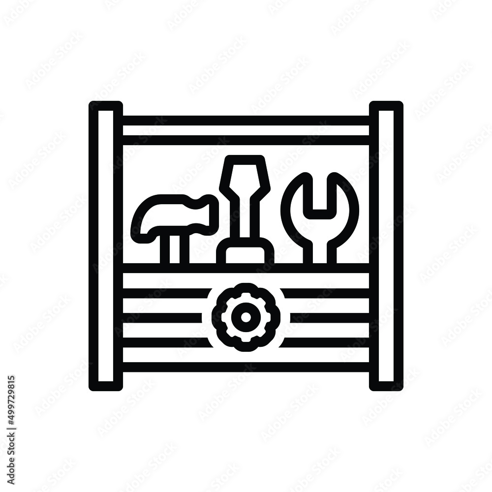 Black line icon for toolkit Black line icon for toolkit
