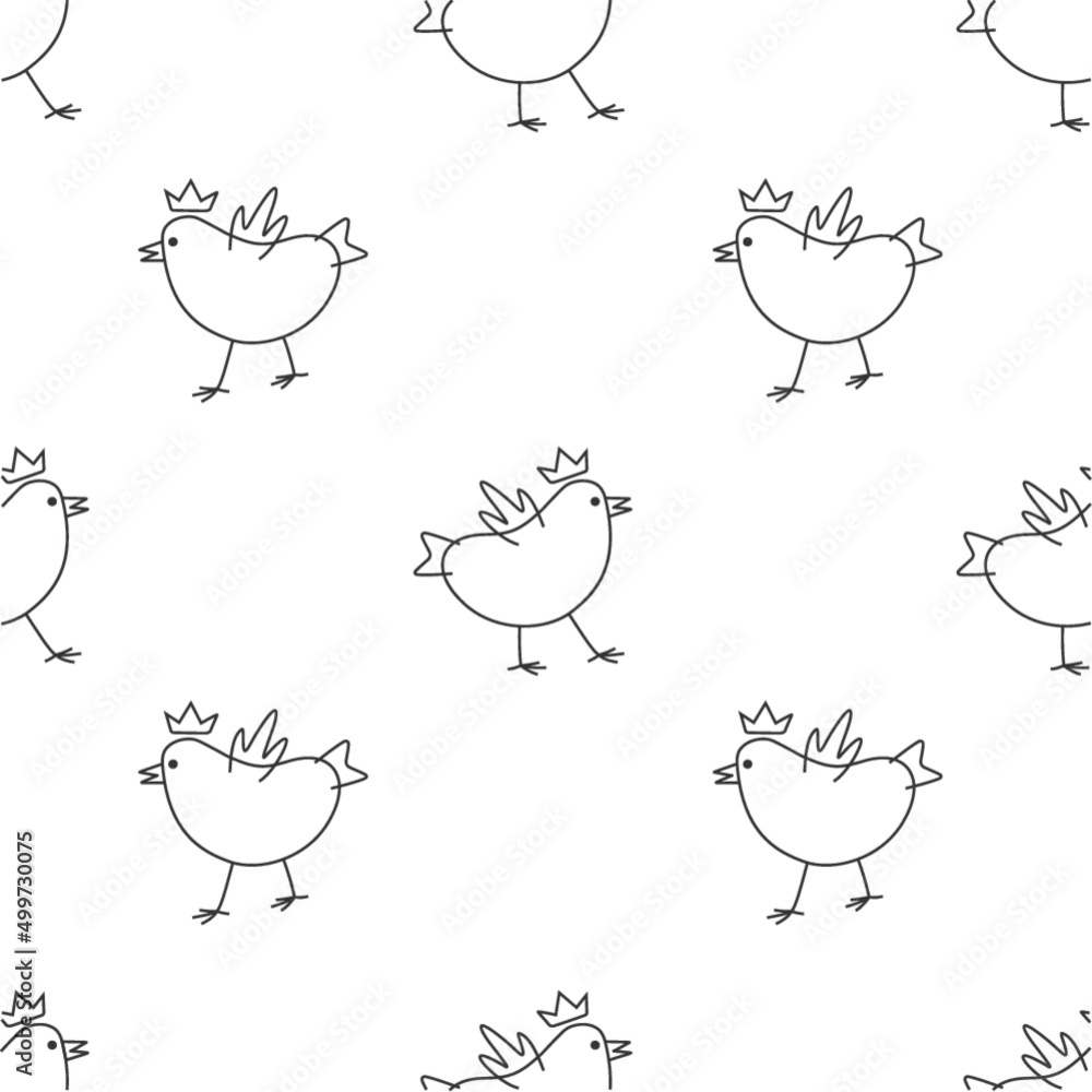 seamless pattern chickens for easter
