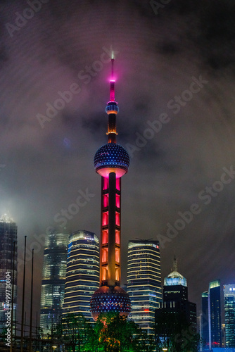 Photography Shanghai Pearl Tower Neon at night Cyberpunk