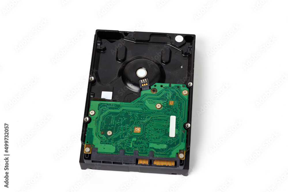 Top view of old hard disk (HDD) for PC are no longer used isolated on white background. Top view of old hard disk (HDD) for PC are no longer used isolated on white background.
