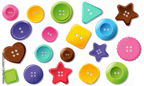Set of button in different shapes