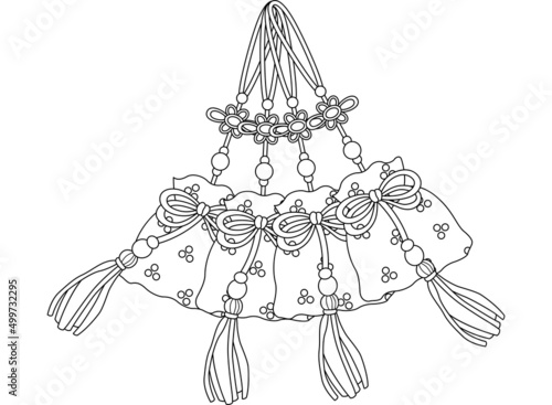 a vector of many charms in black and white