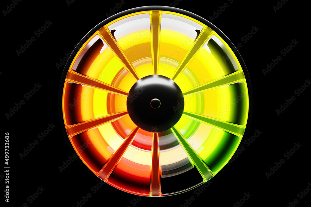 3D illustration round control panel icon. Low risk concept on speedometer. Credit rating scale 3D illustration round control panel icon. Low risk concept on speedometer. Credit rating scale