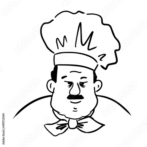 Chef portrait. Vector eps 10 illustration.