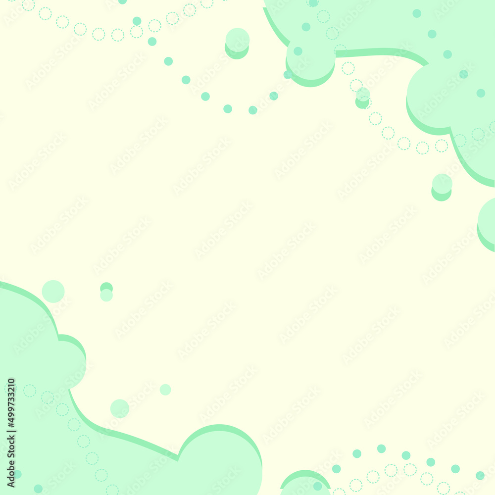 Pastel Style Green Floating Bubble Frame on Yellow Background Pastel Style Green Floating Bubble Frame on Yellow Background