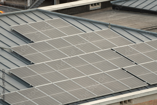 the solar panels on the roof