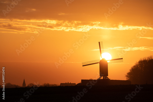 An beautiful mill in Wannegem-Lede Flanders photo