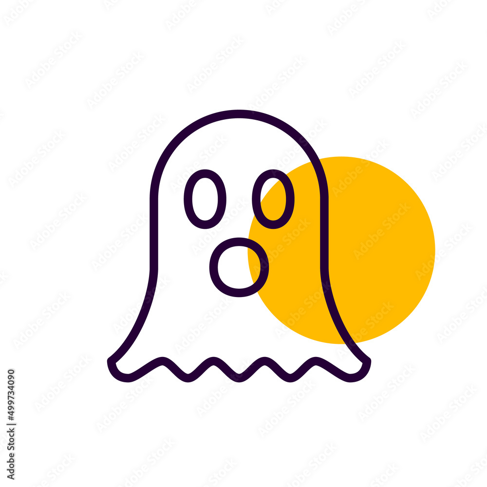 Cute cartoon Halloween ghost. Pixel perfect, editable stroke line icon Cute cartoon Halloween ghost. Pixel perfect, editable stroke line icon