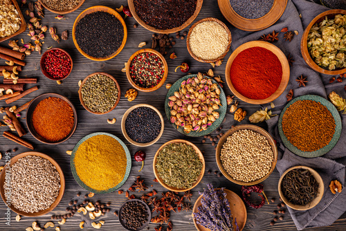 Variety spices and herbs