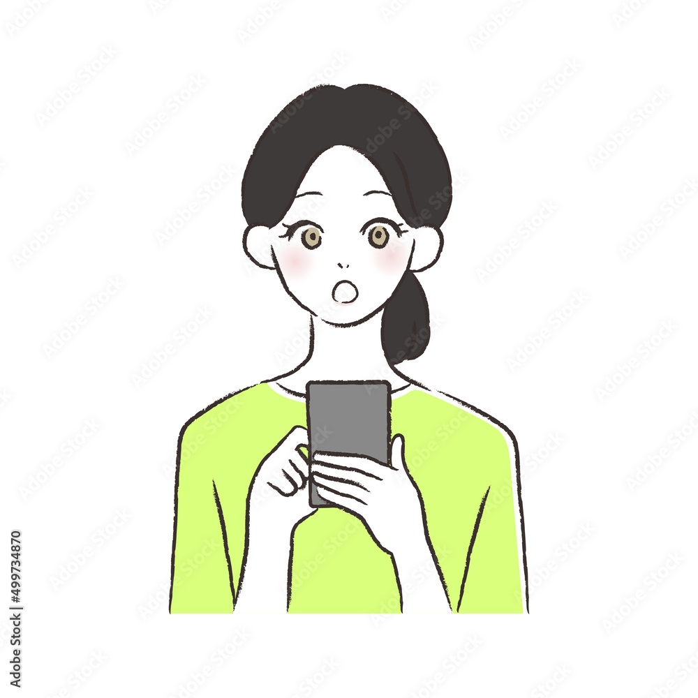 スマホを持つ女性