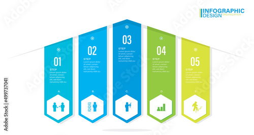 Presentation Vector infographic template with 5 steps stock illustration Infographic, List, Icons, Success, Arrow