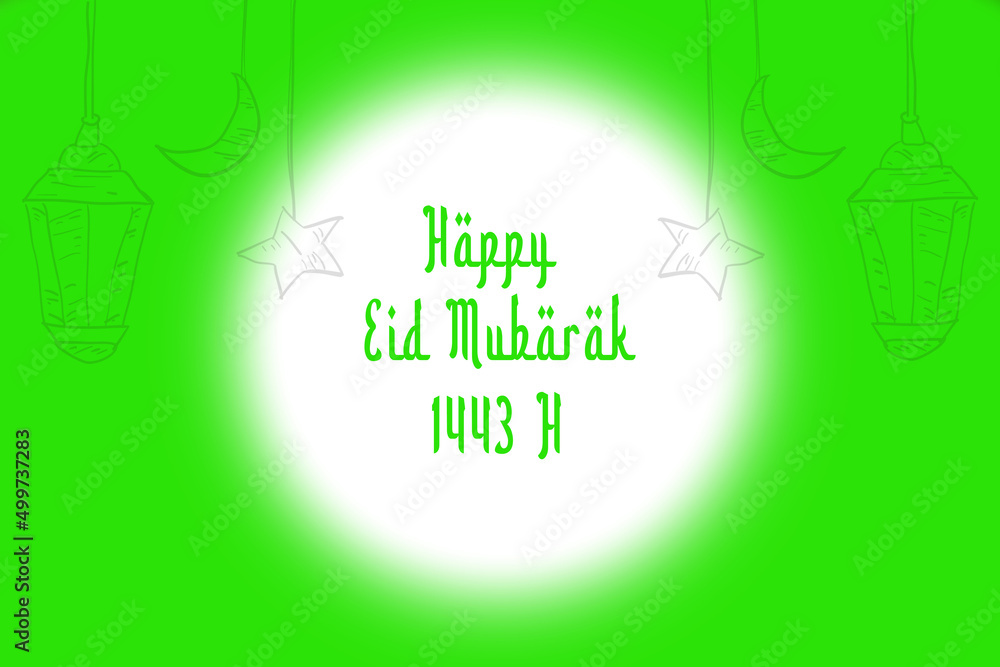 happy eid mubarak 2022 1443 H with simple style for card or social ...