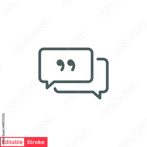 Comment icon. Conversation, dialog, speech bubble, chat, forum, discussion, communication concept. Simple outline style. Vector illustration isolated. Editable stroke EPS 10
