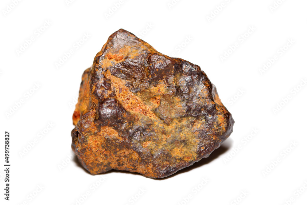 Limonite stone (Iron ore) on white background