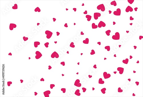 Red heart background. Love confetti background