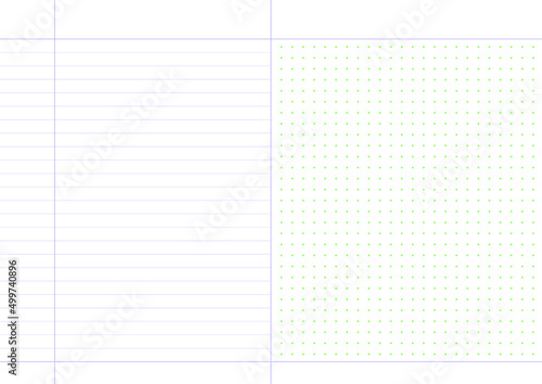 Document template illustration of dot and line grid combination. Use for notes, calendar, planner, diary, etc.