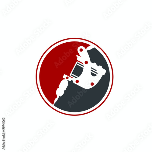 illustration of tattoo machine, icon for tattoo studio.