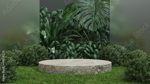 3d nature podium product stand stage promotion