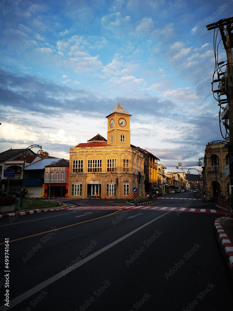 Clock tower at Phuket Old Town Clock tower at Phuket Old Town