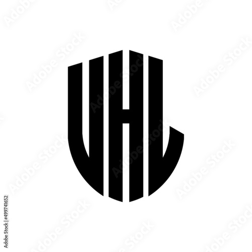 VHL letter logo design. VHL modern letter logo with black background. VHL creative  letter logo. simple and modern letter logo. vector logo modern alphabet font overlap style. Initial letters VHL  photo