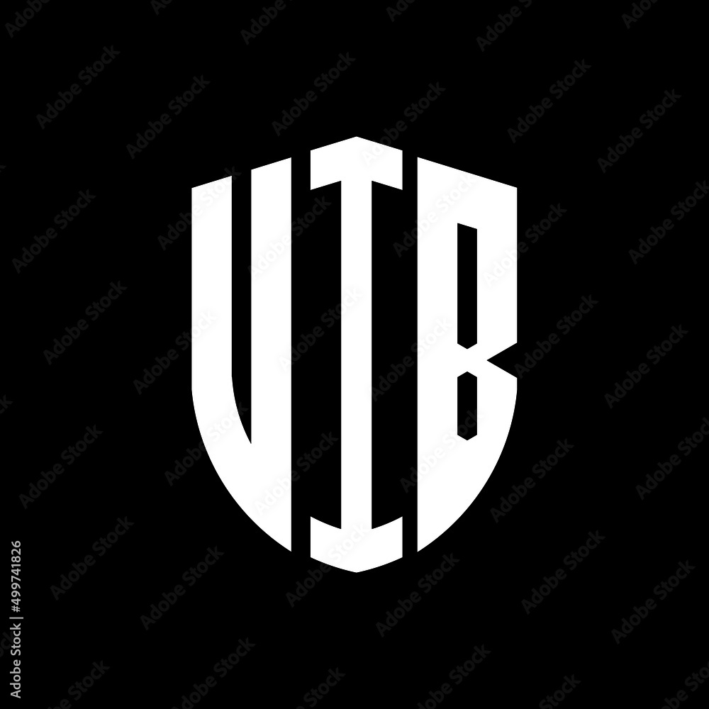 VIB letter logo design. VIB modern letter logo with black