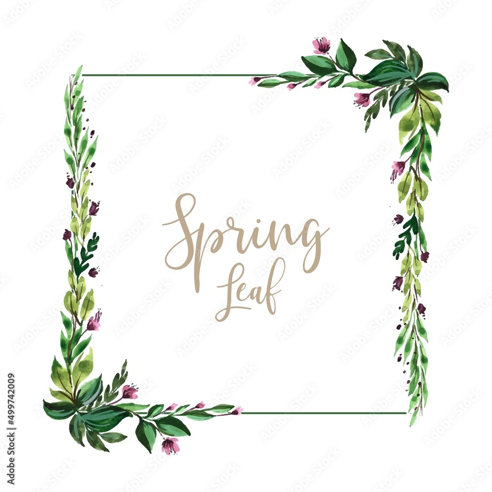 Decorative spring leaf frame card design